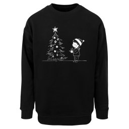 Merchcode Bluză de molton 'Christmas Cute Kid' negru / alb