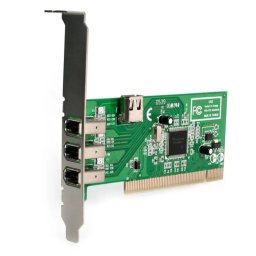 4 port PCI 1394a FireWire Adapter Card - 3 External 1 Internal FireWire PCI Card for Laptops (PCI1394MP) - FireWire adapter - 3 ports