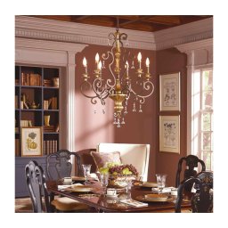 Quoizel QZ-MARQUETTE6-A - Candelabru suspendat pe lanț MARQUETTE 6xE14/60W/230V bronz