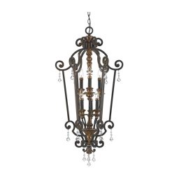 Quoizel QZ-MARQUETTE6-B - Candelabru cu lanț MARQUETTE 6xE14/60W/230V, bronz
