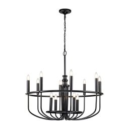 Kichler KL-CAPITOL-HILL12-BLK-Candelabru pe lanț CAPITOL HILL 12xE14/40W/230V negru