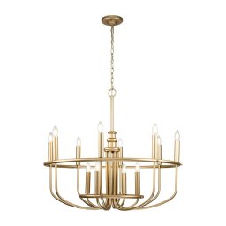 Kichler KL-CAPITOL-HILL12-PNBR candelabru suspendat cu lanț CAPITOL HILL, 12 x E14/40W/230V, finisaj auriu