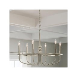 Kichler KL-CAPITOL-HILL6-BN – Lustru suspendat pe lanț CAPITOL HILL, 6xE14/40W/230V, crom