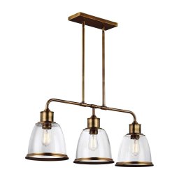 Lustră pe tijă HOBSON Feiss FE-HOBSON-3P-AB, 3xE27/60W/230V, bronz