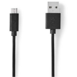 Cablu USB 2.0 USB-A Tata - Micro USB Tata, 2 m, Negru, Nedis