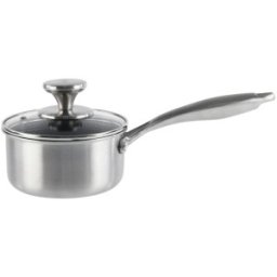 Cratita Inox cu Capac Sticla, 14 cm, 0.95 l, Invelis Antiaderent, Compatibila Inductie, Grunberg