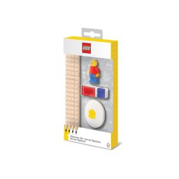 LEGO Set LEGO cu o minifigurina, 4 creioane, 1 topper, 1 ascutitoare, Quality Brand