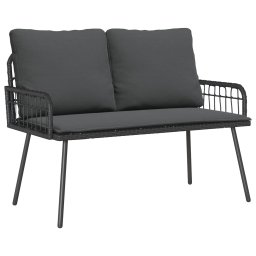 Banca de gradina cu perna Antracit 114 x 64 x 90cm Otel GartenMobel Dekor