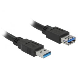 Cablu prelungitor Delock 85055, USB 3.0 T-M 1.5m, Negru