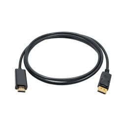 Akyga Cablu Video HDMI Type A la DisplayPort, 1.8m, Negru/Auriu - AK-AV-05