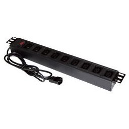 Prelungitor 9 prize, Montare in rack, ABS, Negru
