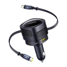Enjoyment Max cu cabluri USB-C+Lightning și porturi USB-A+USB-C 90W negru