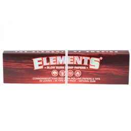 Foite + 34 Filtre Elements Red Connoisseur din canepa King Size 110mm x33