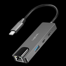 LOGILINK USB 3.2 Gen 1 hub. 3 portos. 2.5G Gigabit Ethernet adapterrel. térszürke