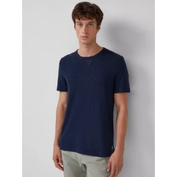 s.Oliver Tricou barbati cu structura din fire, decolteu la baza gatului, Bleumarin inchis (SELECTATI MARIMEA: 2XL)