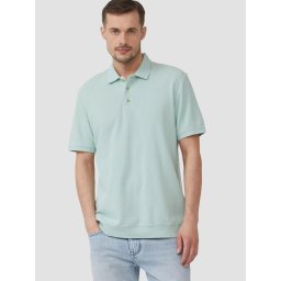 s.Oliver Tricou polo barbati, din piqué waffle, Regular fit, Turcoaz (SELECTATI MARIMEA: XL)