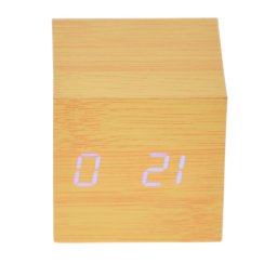 Ceas de birou, design lemn , temperatura, activare cu sunet - VST869CREM