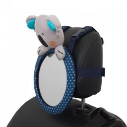 Oglinda retrovizoare pentru supravegherea bebelusului in masina, cu jucarie de plus Koala Dark Blue atasata, dimensiuni 21.5x31 cm
