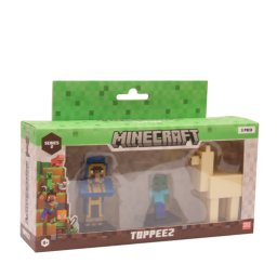 Figurine minecraft topeez 3 buc in cutie wandering trader steve llama pmimc2221wsl