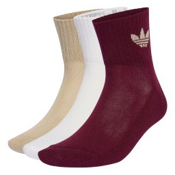 ADIDAS ORIGINALS Șosete 'Mid Crew 3 Pairs' nisipiu / roșu bordeaux / alb