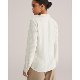 WE Fashion Bluză maro / alb