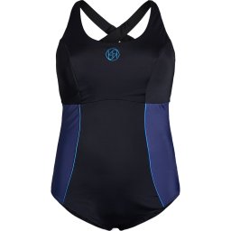 Swim by Zizzi Costum de baie sport 'SSPORT' albastru / azur / negru