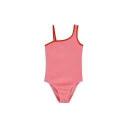 WE Fashion Costum de baie întreg roz / roşu închis