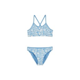 WE Fashion Costum de baie două piese albastru deschis / alb