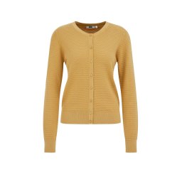 WE Fashion Geacă tricotată galben șofran