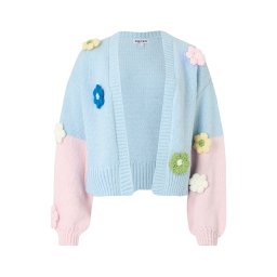 PIECES Geacă tricotată 'PCJenner' azuriu / albastru închis / rosé / alb