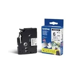 Bandă laminată/flexi id Brother TZFX211, 8m/6mm negru/alb