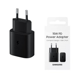 Incarcator Priza Type-C 15W, Fast Charging - Samsung (EP-T1510NBEGEU) - Black (Blister Packing)