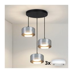 Brilagi - LED Pendul pe cablu AURA LUX 3xGX53/30W/230V negru/fumuriu
