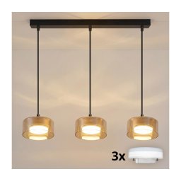 Brilagi - LED Lustră suspendată pe cablu AURA LUX 3xGX53/30W/230V negru/auriu