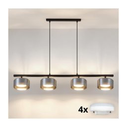 Brilagi - LED Lustră AURA LUX suspendată pe cablu 4xGX53/30W/230V negru/fumuriu