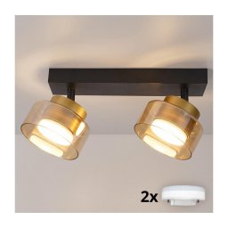 Brilagi - LED Aplică spot AURA LUX 2xGX53/30W/230V negru/auriu