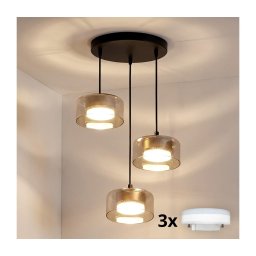 Brilagi - LED Lustru suspendat pe cablu AURA LUX, 3x GX53/30W/230V, negru/auriu