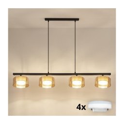 Brilagi - LED Lustră suspendată AURA LUX 4xGX53/30W/230V negru/auriu