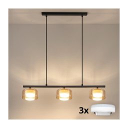 Brilagi - LED Lustră suspendată pe cablu AURA LUX 3xGX53/30W/230V negru/auriu