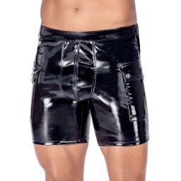 Black Level Vinyl Shorts with Padded Zip 2890569 Black XL