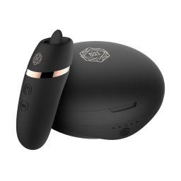 Rosy Gold Licking Stimulator with Luxury Charging Case Black