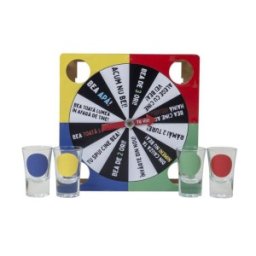 Joc Ruleta Petrecere, 4 Pahare pentru Shot-uri, 21 x 21 x 3 cm
