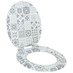 Capacul de toaleta Portelan Alb si Albastru 44 x 38 cm GartenMobel Dekor