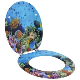 Capacul de toaleta Albastru Adanc de Mare 44 x 38 cm Placa MDF GartenMobel Dekor
