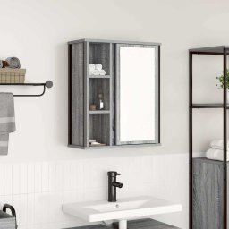 Dulap de baie cu oglinda gri Sonoma 50x21x60 cm GartenMobel Dekor