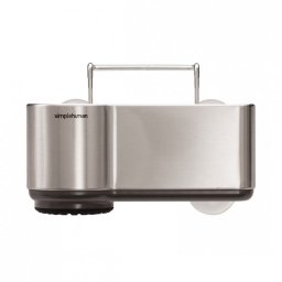 Organizator pentru chiuveta Simplehuman KT1116, 14,3 x 19,4 x 19,5 cm, Otel inoxidabil, Inox/Gri