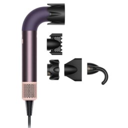 Uscator pentru par Dyson HD17 Supersonic r™ Jasper Plum Straight+Wavy 122781-01, 1700 W, 4 setari inteligente de temperatura, 3 viteze, Ionizare, Recunoastere atasament RFID, Protectie scalp, Violet