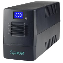 SPUP-600D-LIT01, Line-Interactive, 600VA/360 W, USB, LCD, 2x Schuko, Negru