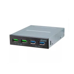 Card reader Akasa USB 3.1 Gen2 und Quick Charge Panel 3,5 Zoll - schwarz