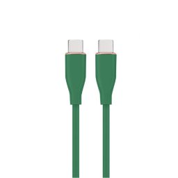 CABLU alimentare si date GEMBIRD, pt. smartphone, USB 2.0 Type-C (T) la USB 2.0 Type-C (T), 60W, 1.5m, protectie silicon, verde, "CC-USB2S-CMCM-1.5M-G" (timbru verde 0.08 lei)
